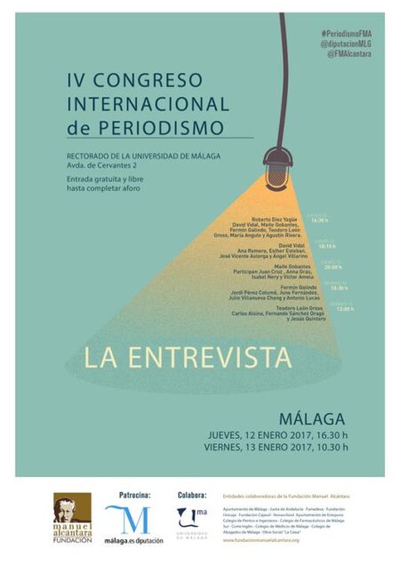 La entrevista protagoniza el Congreso Internacional de Periodismo de la Fundación Manuel Alcántara