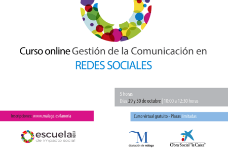 29 y 30 OCT | Curso Gestión de Comunicaciones en Redes Sociales de La Noria