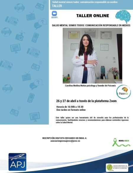 La Asociación de la Prensa de Jerez promueve un taller online sobre salud mental