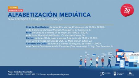 La APM impartirá talleres de alfabetización mediática la próxima semana en los distritos Este y Cruz de Humilladero