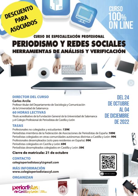 24 OCT. | Descuento en el taller ‘Periodismo y redes sociales’