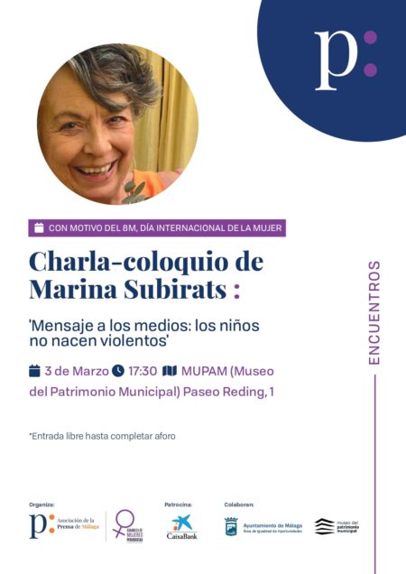 3 MARZO | ‘Mensaje a los medios: los niños no nacen violentos’, con Marina Subirats