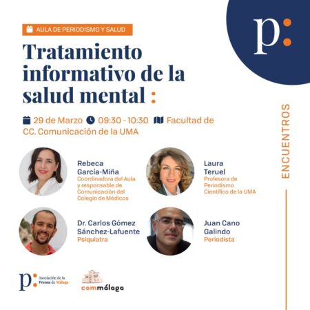 29 MARZO | ‘Tratamiento informativo de la salud mental’, nueva Aula de Periodismo y Salud