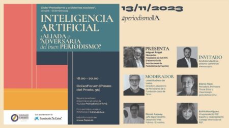 ‘Inteligencia Artificial: ¿aliada o enemiga del buen periodismo?’, próximo debate de la FAPE