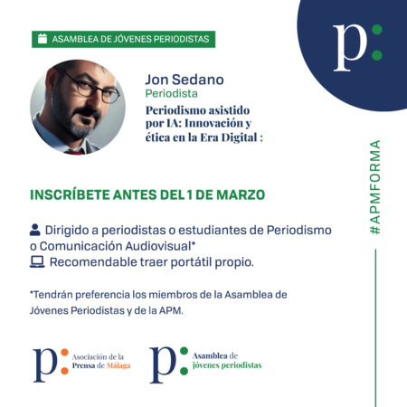 APM FORMA | Jon Sedano impartirá el 5 de marzo un curso sobre IA para periodistas