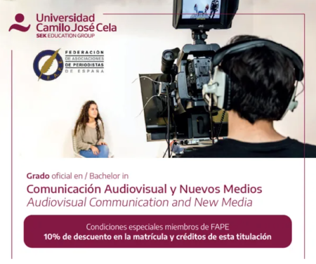 Descuento del 10% para miembros de la FAPE en el grado en Comunicación Audiovisual y Nuevos Medios de la UCJC