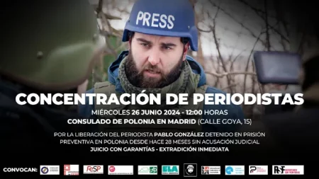 26 JUNIO | Concentración por la liberación de Pablo González ante el consulado de Polonia en Madrid