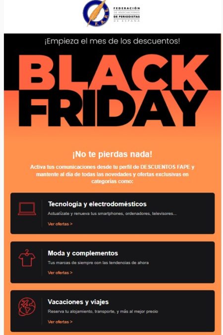 Llega el Black Friday de FAPE