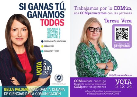 Bella Palomo y Teresa Vera aspiran al decanato de la Facultad de Ciencias de la Comunicación de la UMA