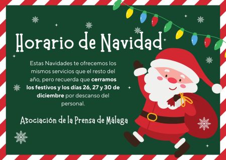 Consulta el horario de Navidad