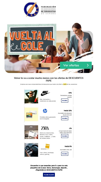 COLECTIVOS VIP FAPE | Ofertas para la vuelta al cole