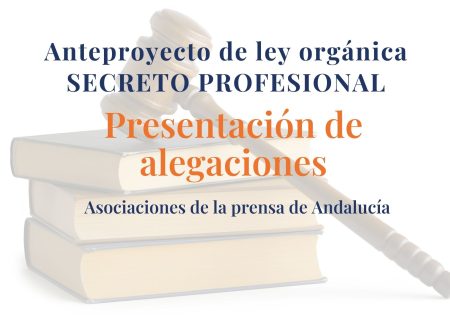 Las asociaciones de la prensa andaluzas presentan alegaciones al anteproyecto de ley orgánica que regula el secreto profesional