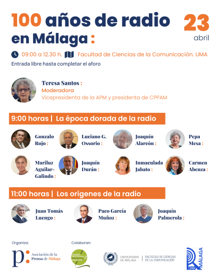 23 ABRIL | La Asociación de la Prensa de Málaga celebra el centenario de la radio en la ciudad con una jornada dedicada a su historia y evolución