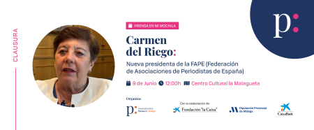 La periodista Carmen del Riego clausura el 9 de junio la VIII edición de Prensa en mi mochila, proyecto en el que este año han participado más de 2.500 escolares